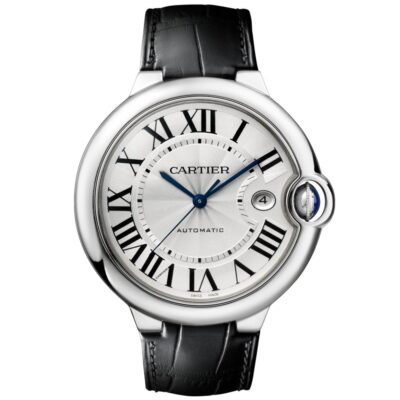 Ballon Bleu 42mm Silver Dial Men’s Automatic Leather Strap Watch