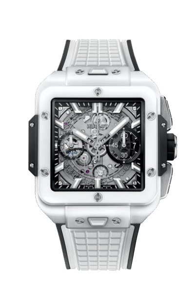 Hublot, Square Bang Unico White Ceramic, 42mm, Ref# 821.HX.0170.RX