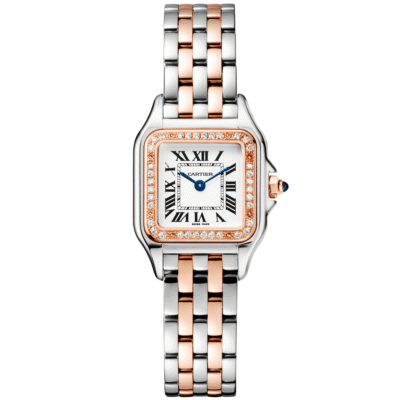 PanthÃ¨re de Cartier Small 18ct Rose Gold & Steel Diamond Bezel Watch