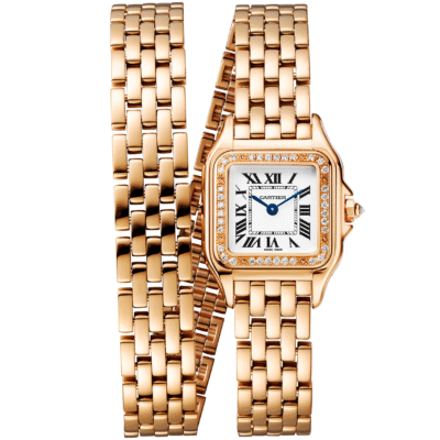 PanthÃ¨re de Cartier Small 18ct Rose Gold Diamond Set Loop Bracelet Watch