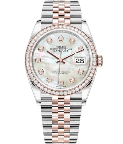 Rolex Datejust 126281RBR MOP Diamond Jubilee 36mm Steel and Rose Gold Watch