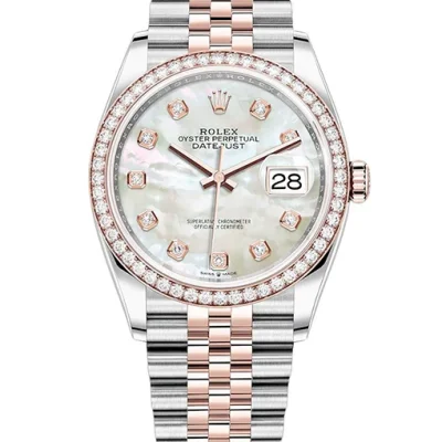 Rolex Datejust 126281RBR MOP Diamond Jubilee 36mm Steel and Rose Gold Watch