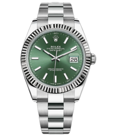 Rolex Datejust 41 Green Dial Oystersteel and White Gold Men’s Watch 126334