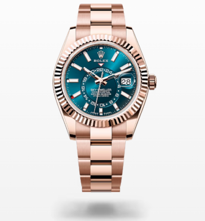 Rolex Sky-Dweller Everose Gold Blue-Green Turquoise Menâ€™s Watch