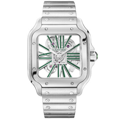 Santos de Cartier Large Skeleton/Green Dial Men’s Watch