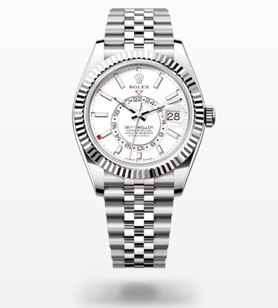 Sky Dweller White Dial 18K White Gold Bezel Steel Jubilee Men’s Watch 3100034